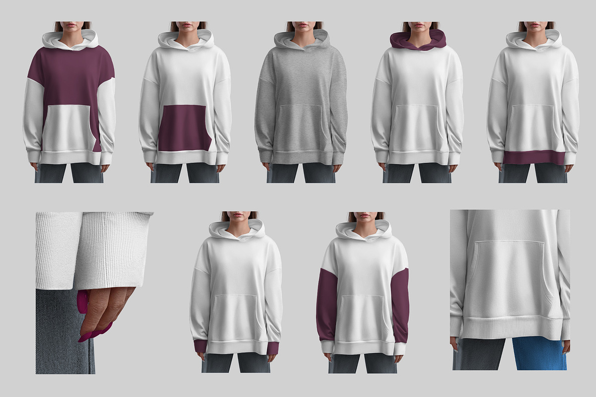 Mockups Woman Oversize Long Hoodies, a Hoody Mockup by Grow Design Craft Studio (Photo 3 of 9)