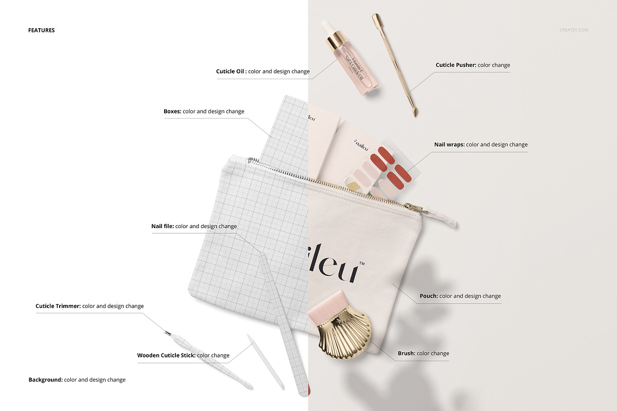 UV Gel Nail Wraps Mockup Set, a Merchandise Mockup by creatsy5 (Photo 3 of 10)