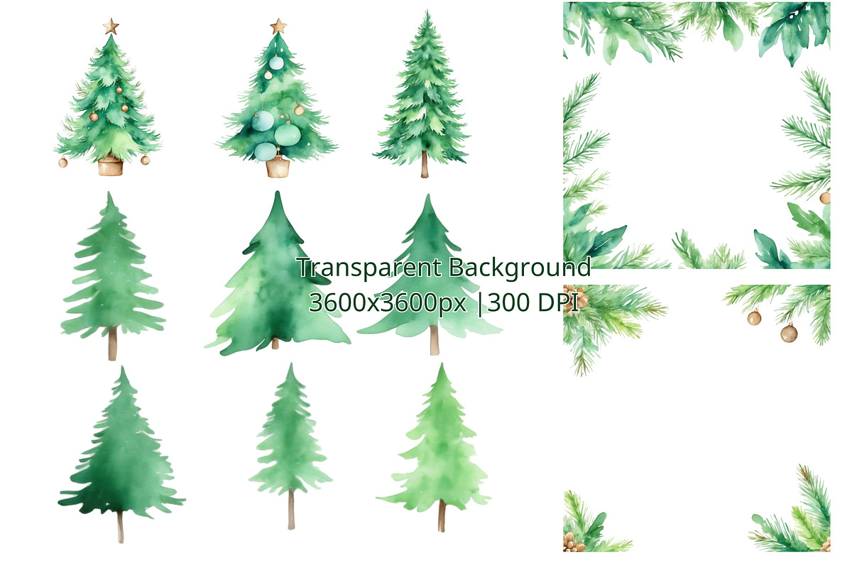 42PNG CHRISTMAS & PINE TREE CLIPART, a Seasonal Illustration by Vachira Digital Studio (Photo 1 of 3)