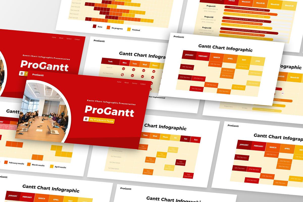 ProGantt - Gantt Chart PowerPoint, a Presentation Template by GraphauseProject (Photo 4 of 6)