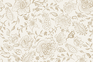 Watercolor Paisley Pattern - Beige