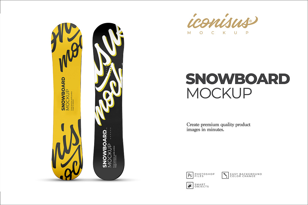Snowboard Mockup Template, a Product Mockup by iconisusmockup (Photo 1 of 3)