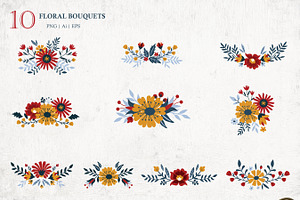 Scandinavian Folk Floral Collection