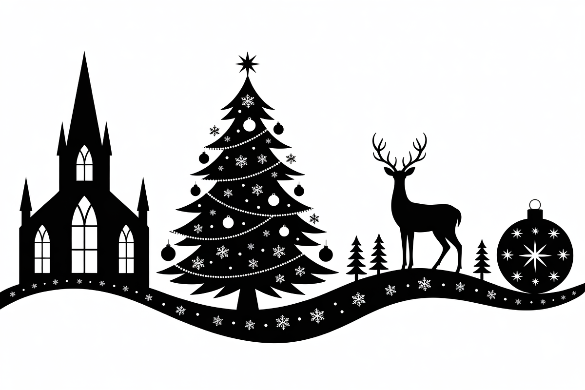 Christmas silhouette illustration, an Illustration by Amazin_art (Photo 6 of 21)