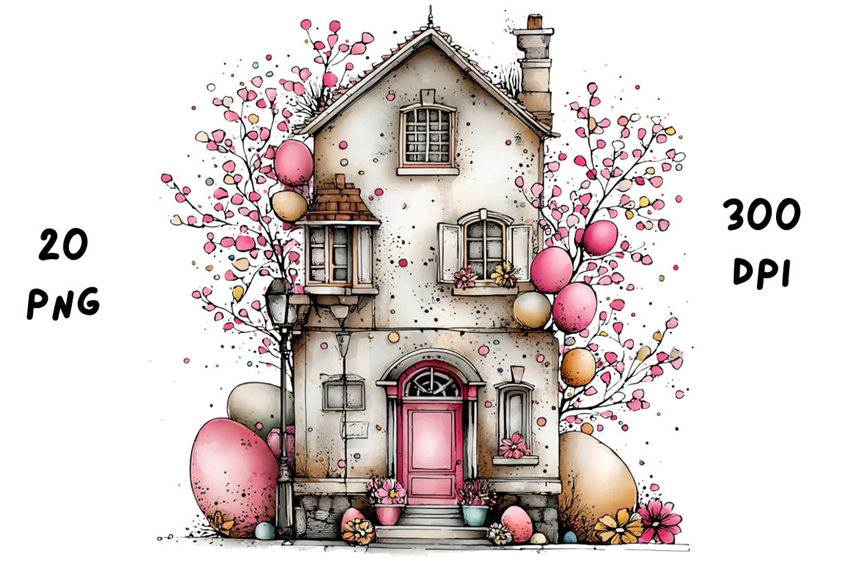 Whimsical Floral Spring House, a Seasonal Illustration by GiraffeCreative (Photo 15 of 20)