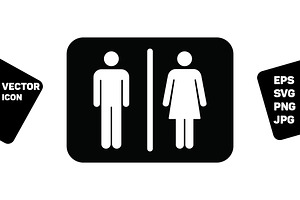 Restroom sign vector man and woman