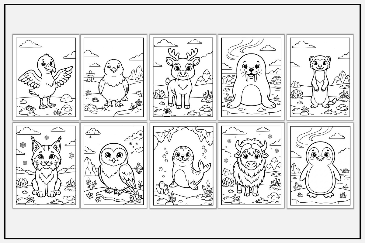 Arctic Animals Coloring Pages, an Animal Illustration by Lamia Emad (Photo 2 of 5)
