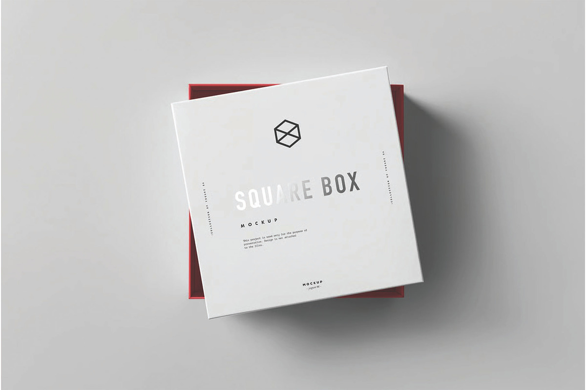 Square Shoe Box Mockup, a Packaging Mockup by DesignRushMarket (Photo 2 of 7)