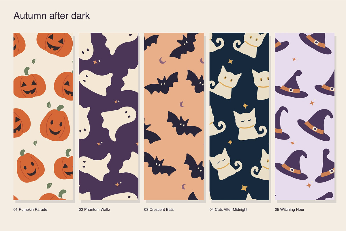20 Halloween Seamless Patterns, a Pattern Graphic by Oday Noon (Photo 3 of 9)