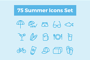 75 Summer Icons Set