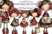 Quirky Daisy Girl Clip Art, an Illustration by designcity5 (Thumbnail 1 of 5)