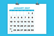 2027 Large No. Color 8.5x11 Calendar, a Stationery Template by Running With Foxes (Thumbnail 1 of 6)