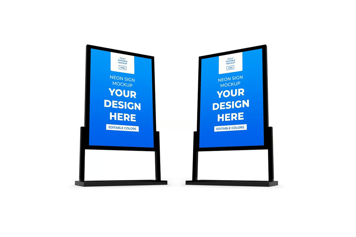 Neon Sign Box Mockup Template Set, a Packaging Mockup by DesignRushMarket (Photo 2 of 11)