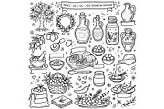 Hand drawn doodles olive branches, a Food Illustration by Voodz_shop (Thumbnail 1 of 3)