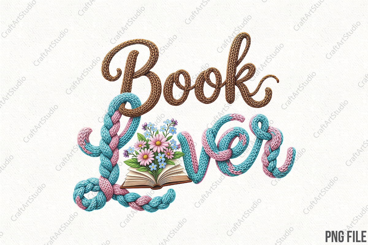 Book Lover Floral Reading PNG, an Illustration by CraftArtStudio (Photo 1 of 4)