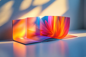Vibrant flower book illuminated by s, a Background Photo by Pixeness Studio
