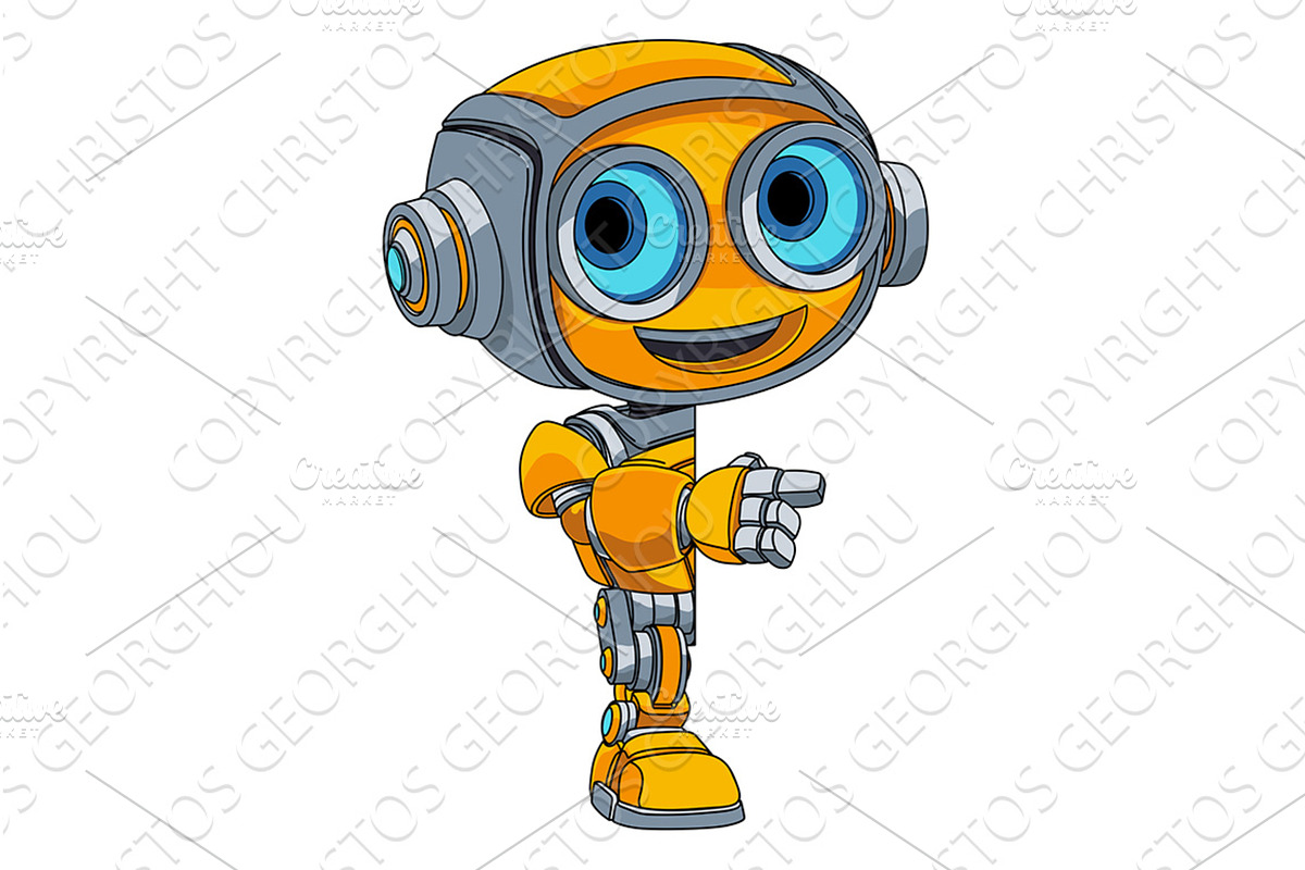 Robot Mascot Cartoon Cute Fun Alien, an Illustration by Christos Georghiou