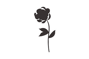 Stylized abstract flower silhouette, an Object Illustration by okskukuruza