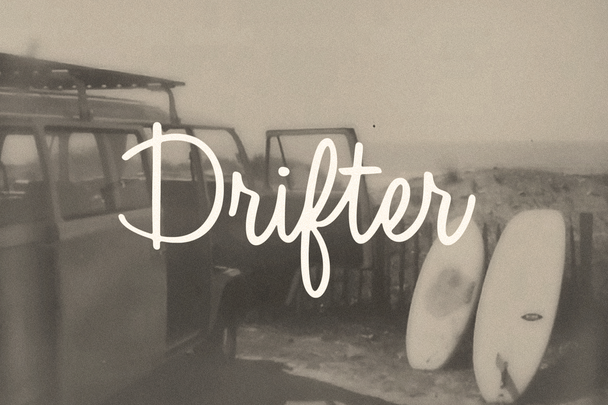 Drifter, a Script Font by Bruised Goods (Photo 1 of 6)