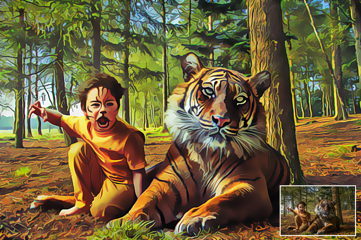 Oil Paint Cartoon Effect, an Action Add-On by U_Design (Photo 3 of 6)