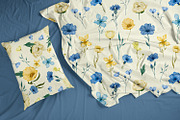 Yellow-blue flowers. 7 patterns, a Pattern Graphic by HmarkaShop (Thumbnail 5 of 5)