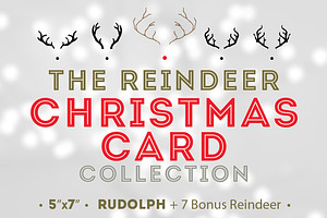 Reindeer Christmas Card + 7 Bonus