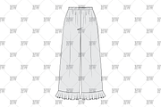 Ruffle Pant Fashion Flat, a Bottom Mockup by haydenwentworth (Thumbnail 2 of 3)