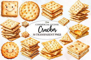 Cracker Watercolor Clipart, an Illustration by Designworld