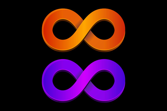 Infinity Orange And Blue Sign