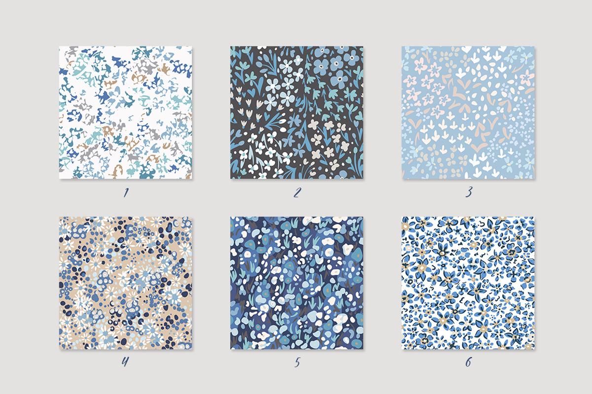 Meadow flowers Patterns Set, a Pattern Graphic by GALAKAM (Photo 2 of 11)