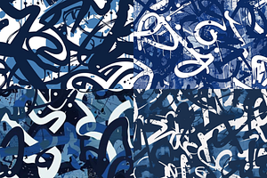 Navy Graffiti Seamless Patterns