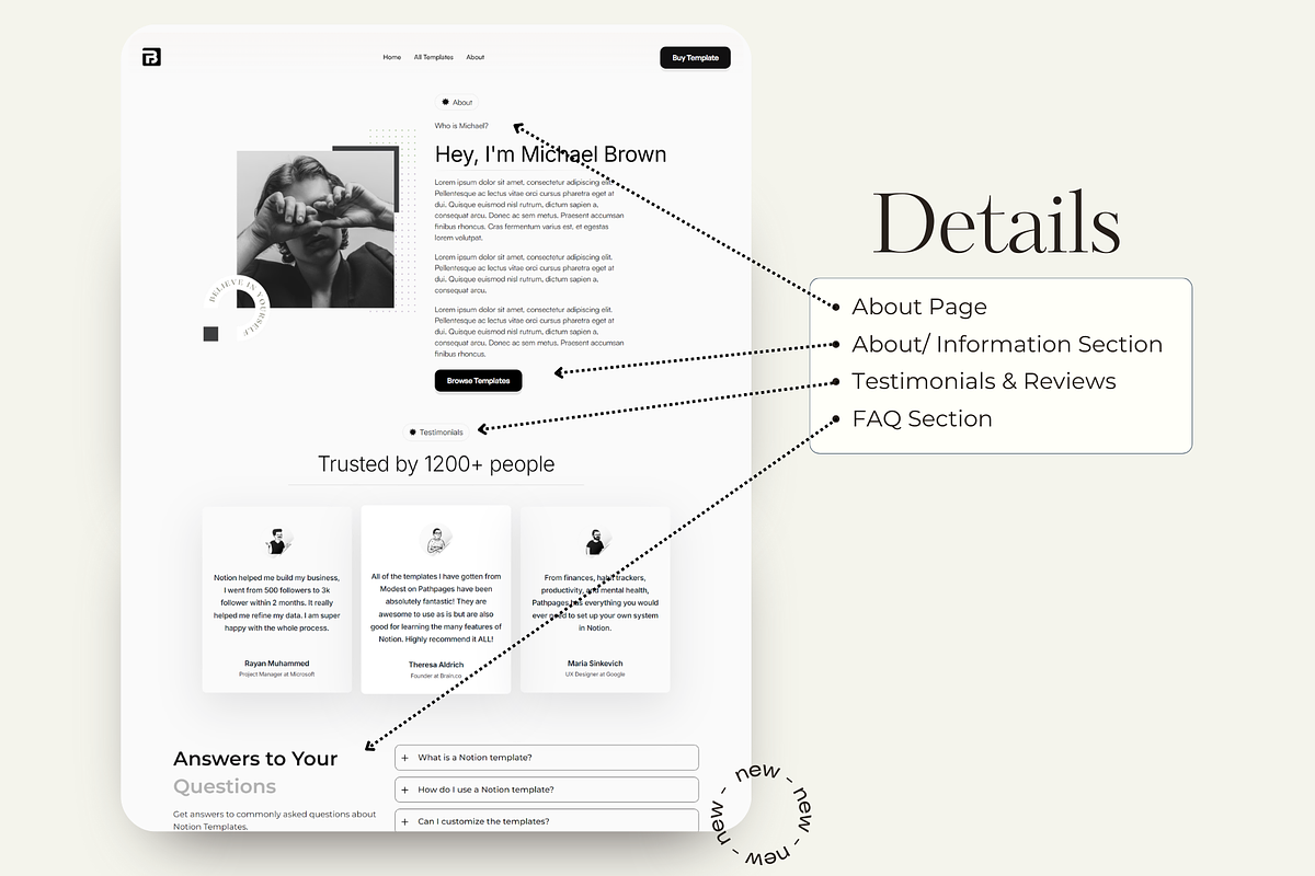 Bella- Minimal Notion Seller Website, a Websites & App Template by DaisyStudio (Photo 8 of 9)
