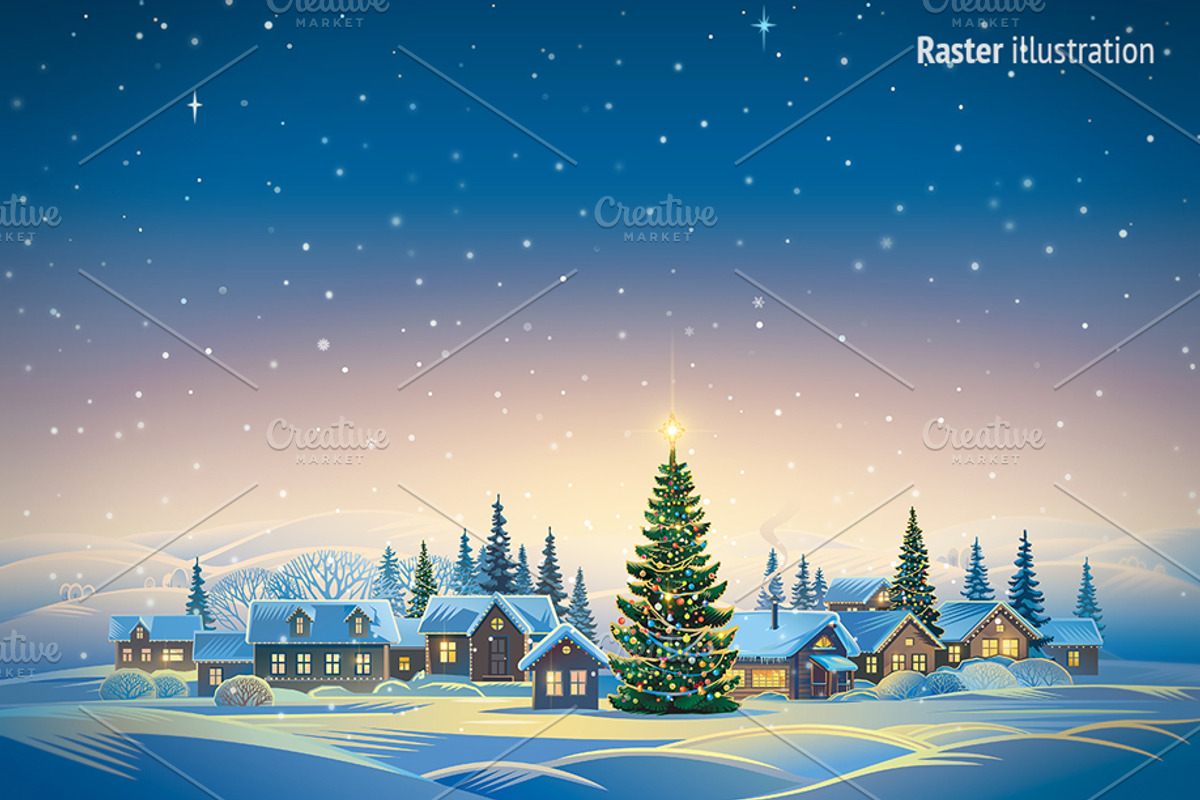 Christmas Village, a Decorative Illustration by Countryside life (Photo 5 of 7)