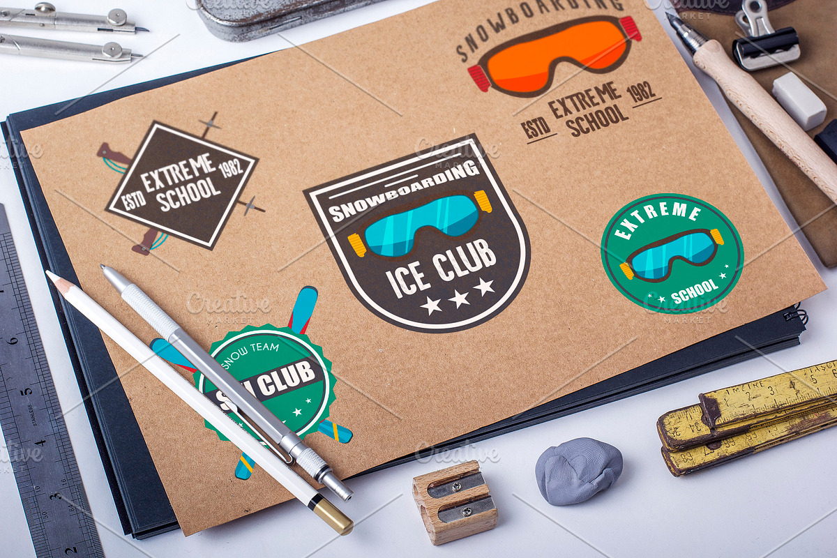 Ski Winter Sports Logo, an Illustration by Iryna Danyliuk (Photo 8 of 8)