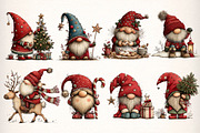 Whimsical Christmas Gnome Clipart, an Illustration by Dream Creation (Thumbnail 3 of 8)