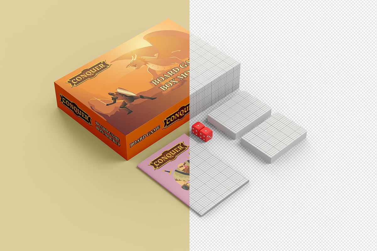 Board Game Box Mockup - 5 views, a Packaging Mockup by Illusiongraphic (Photo 12 of 19)