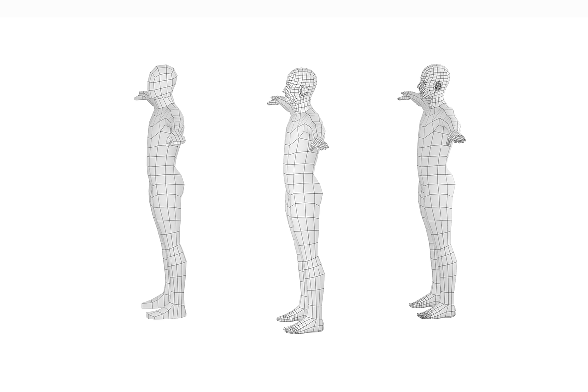 Male Low Poly Base Mesh in T-Pose, a Characters & Person 3D Model by VK Studio (Photo 8 of 11)