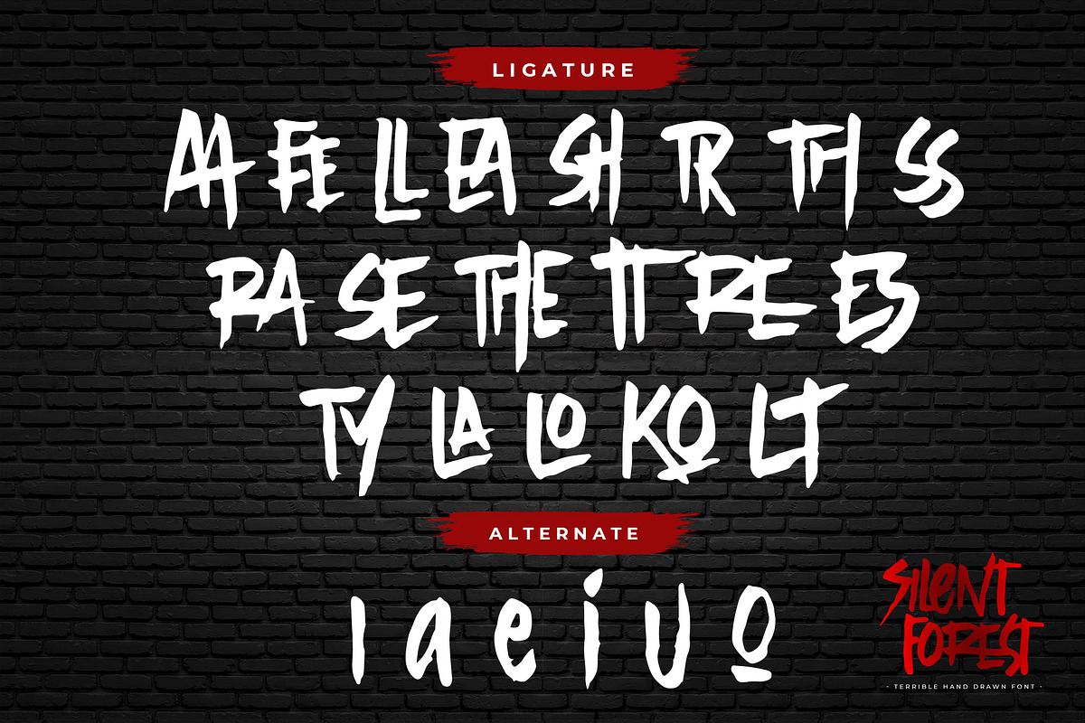 Silent Forest - Terrible Hand Drawn, a Font by Gassstype (Photo 7 of 8)