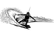 Water Ski Silhouette Vector Bundle, an Illustration by Designs_River (Thumbnail 20 of 51)