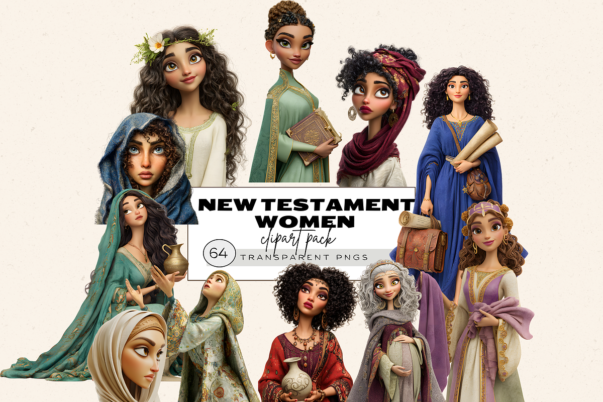NEW TESTAMENT WOMEN CLIPART PACK, a Person Illustration by Daring Digies (Photo 1 of 10)