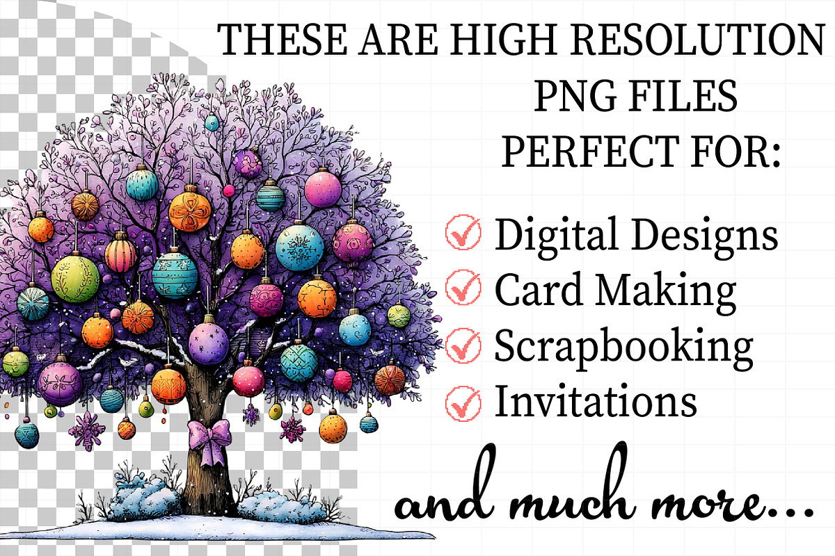 Whimsical Christmas Tree Clipart, an Illustration by Daily.Designs (Photo 2 of 5)