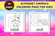 Cute Alphabet Animals Coloring Page, an Education Illustration by Salaly (Thumbnail 8 of 12)