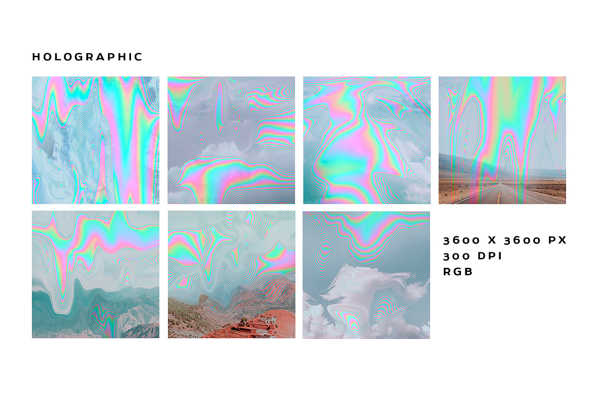 Holographic Glitch Abstract Textures, a Texture Graphic by Marie T (Photo 4 of 8)