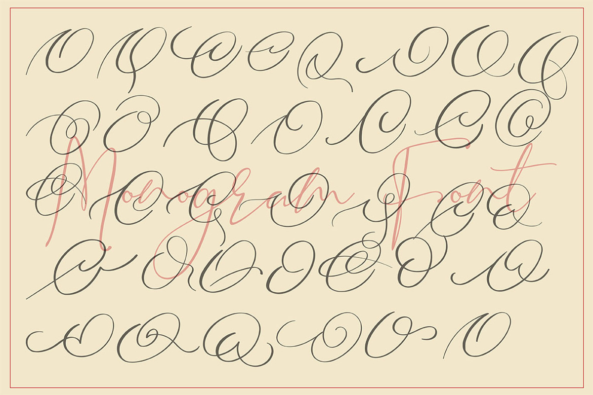 MONOGRAMS BUNDLE A to Z, a Script Font by AMINMARIO (Photo 22 of 37)