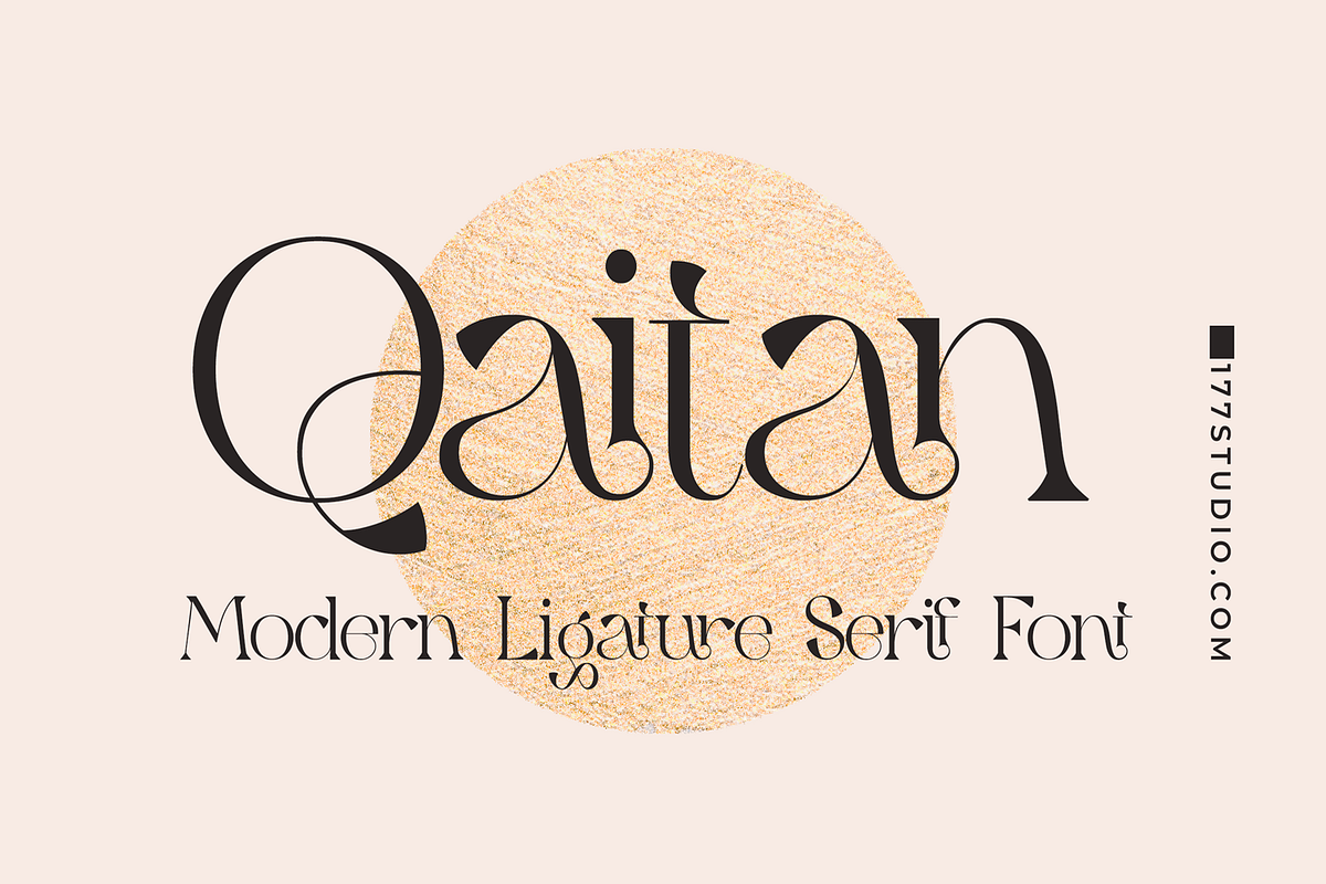 Qaitan – Modern Serif Font, a Serif Font by 177Studio (Photo 1 of 9)