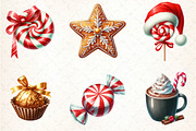 Christmas Candy and Sweets Clipart, an Illustration by DreamCafeArt (Thumbnail 8 of 8)