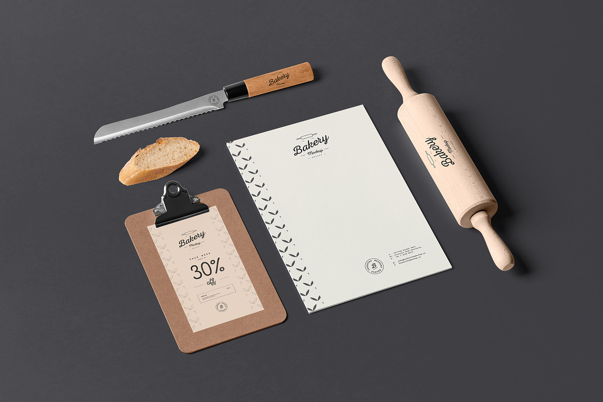 Bakery Branding Mock-up, an Advertising Mockup by Yogurt86 (Photo 9 of 11)