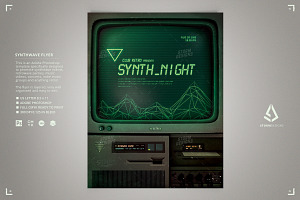 Synthwave Flyer Cyberpunk Monitor
