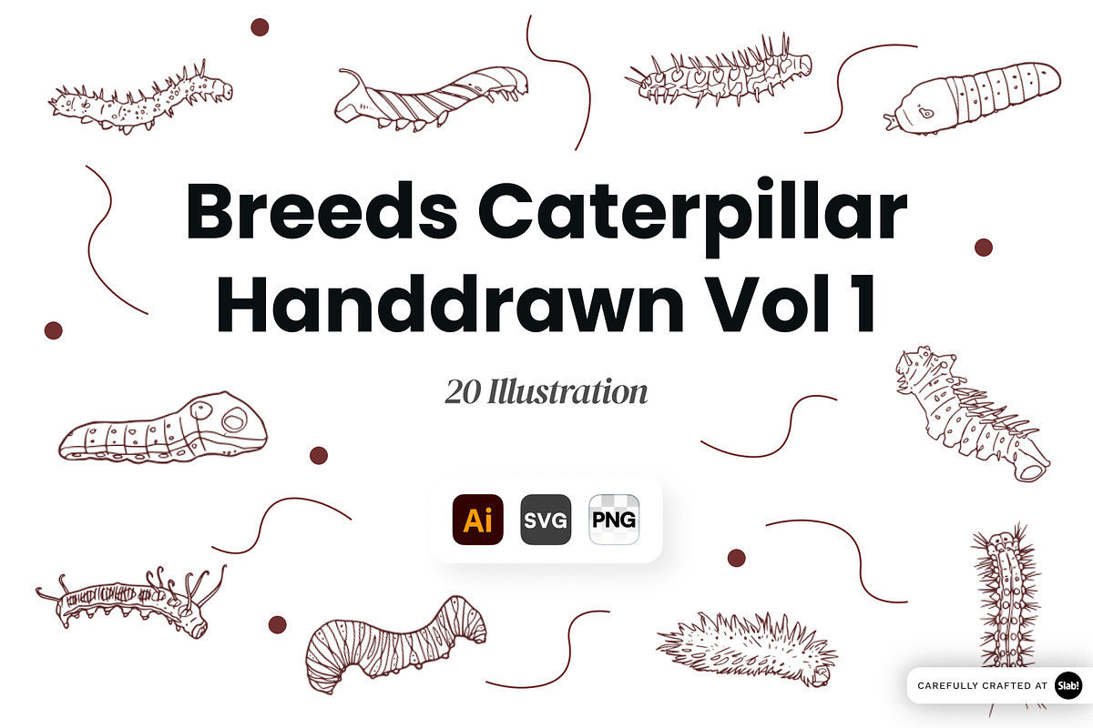 Caterpillar Hand Drawn Illustration, an Animal Illustration by SLAB! Design (Photo 1 of 3)