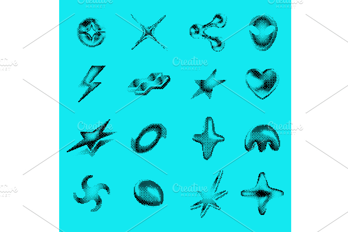 Pixel art Y2K stars. Bitmap star, an Object Illustration by winwin.art